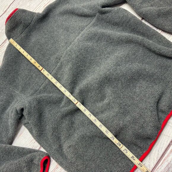 Patagonia First Edition Vintage 1985 Synchilla Snap T Charcoal Grey Red Large - Picture 10 of 11